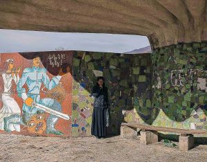 abkhazia caucasus stefano majno soviet bus stop woman-c77.jpg